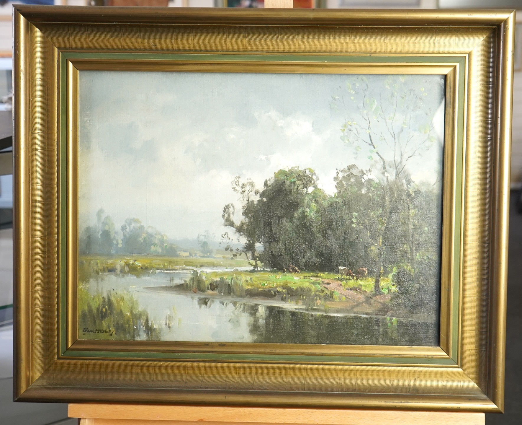 Frank McKelvey RHA RUA, Irish (1895-1974), 'The Lagan River at Maze, Co. Down'